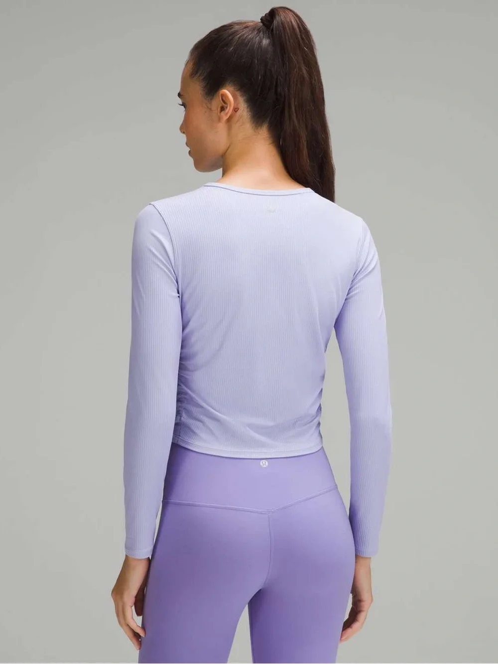 Lululemon All it Takes Ribbed Nulu Long Sleeve Lilac Purple Top Tee *29